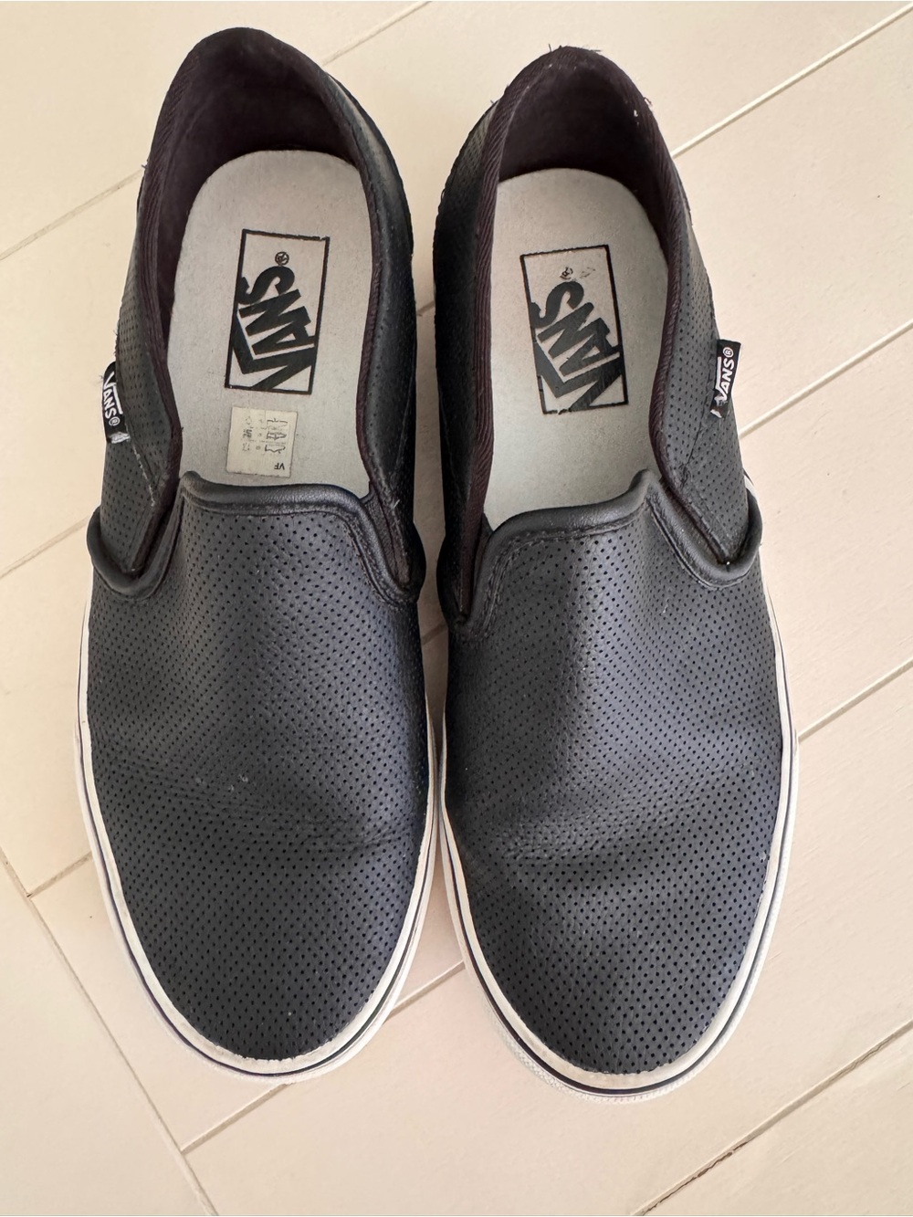 Vans Slip-On Perforated Leather Sneakers - Black